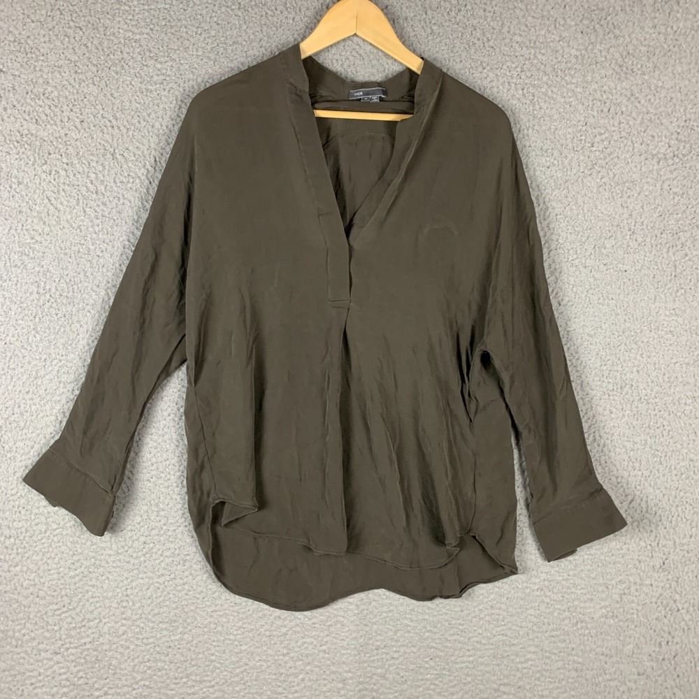 Vince Top Women Medium Silk Blouse Dolman‎ Sleeve Minimalist Tunic